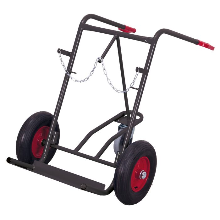 Gassflasketralle – 2 flasker, 40–50 L, 200 kg, støttehjul bak main product photo