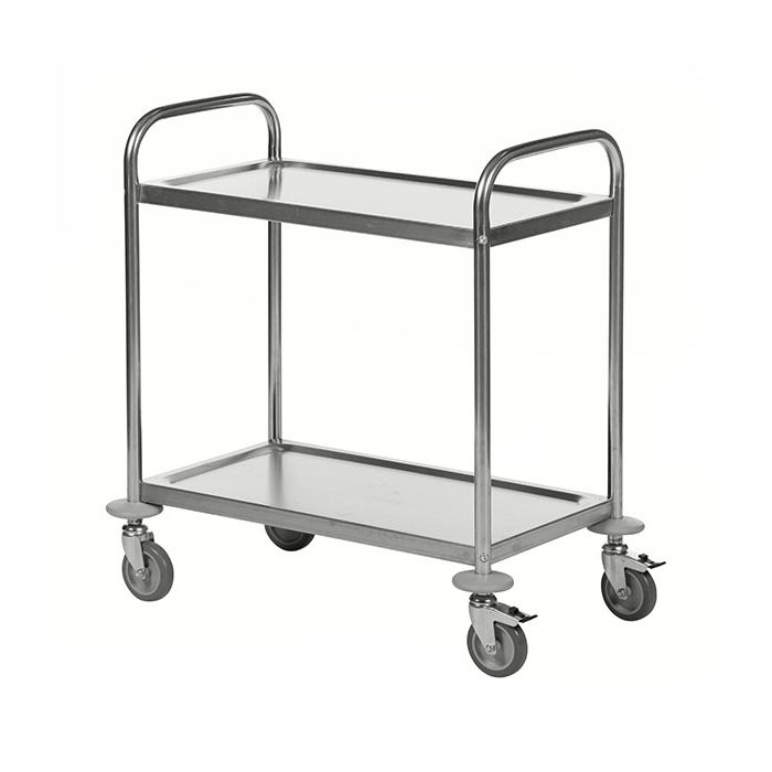 Rustfritt trillebord | 2 hyller main product photo