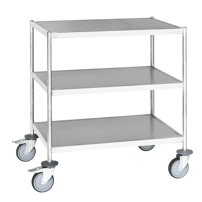 Rustfritt helsveiset trillebord, 3 hyller main product photo