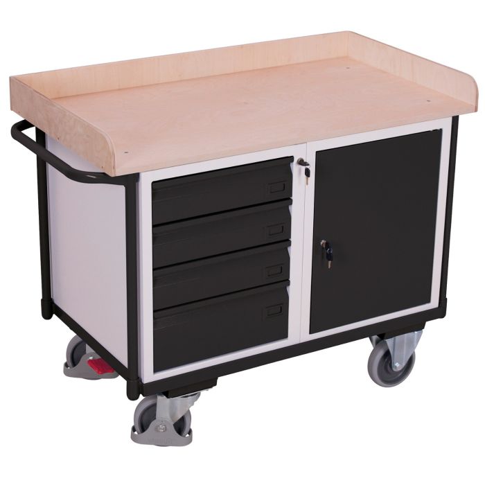 Verktøyvogn – 400 kg, 4 skuffer og 1 skap, EasySTOP main product photo