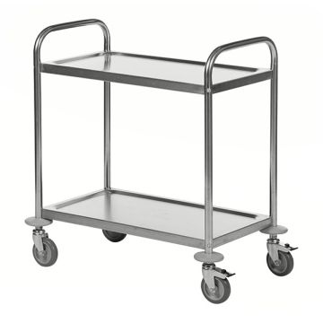 Rustfritt trillebord | 2 hyller 