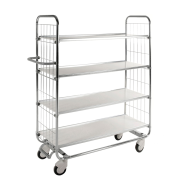 Fleksibel hylletralle med sentralbrems | 1200 x 425 | 4 hyller