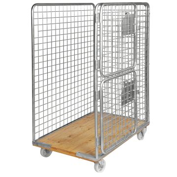 Rullecontainer med trebunn