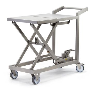 Manuelt rustfritt løftebord 590 x 890mm - 250 kg