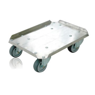 Trillebrett i aluminium | 400 x 300 mm | 75 mm hjul
